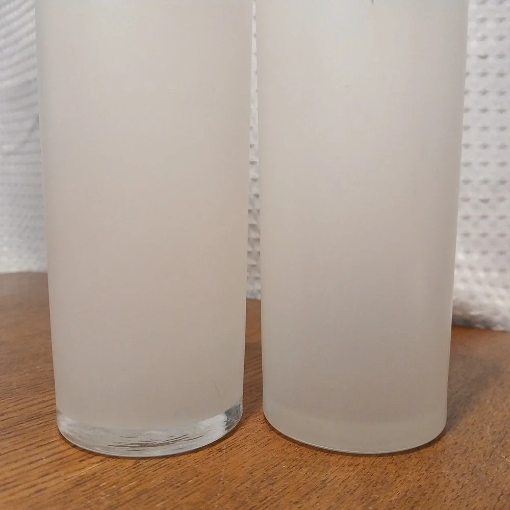 Vintage Libbey Tumblers Iced Tea Water Bar Glasses Frosted White Set of 2 READ